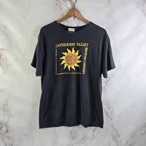 Anderson Valley Brewing T Shirt Mens Medium Womens Large Black Tee Beer